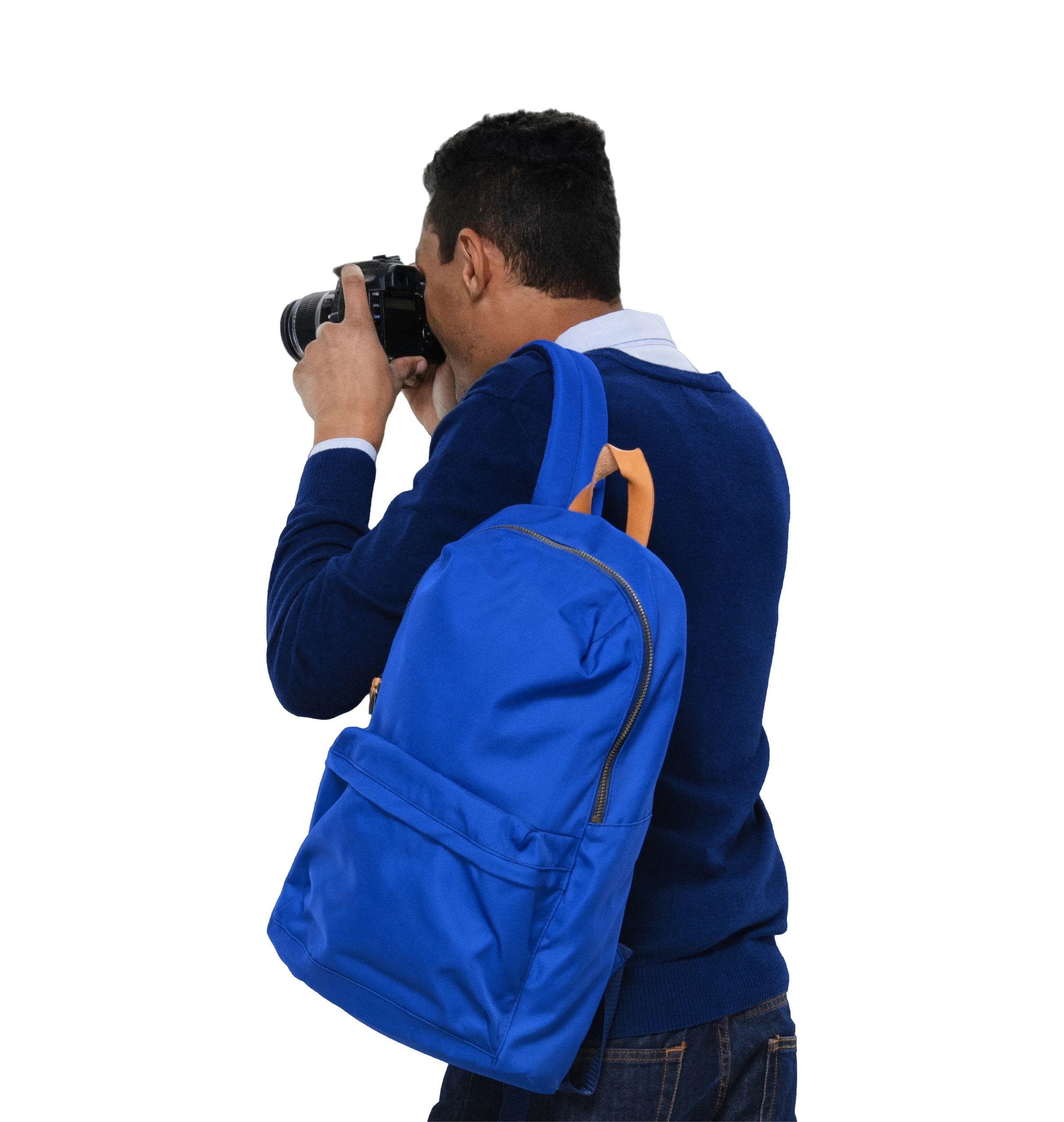 Young photographer holding camera